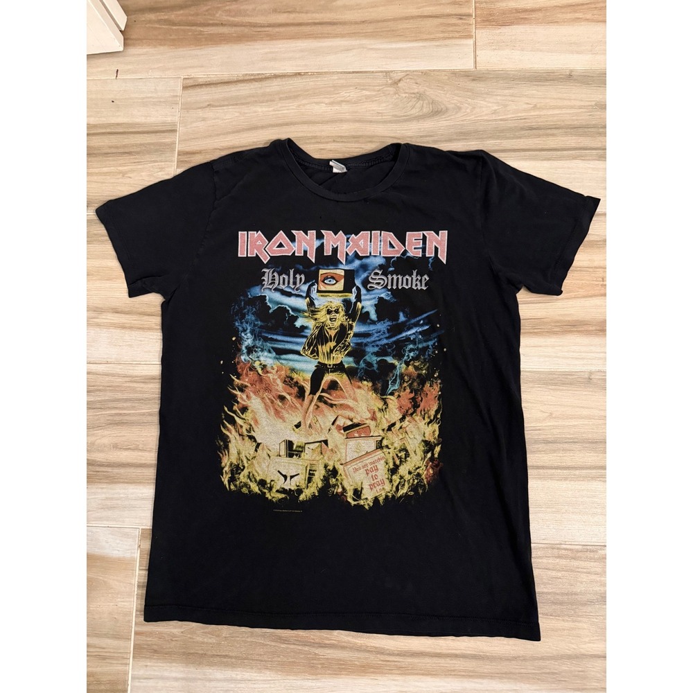 Iron Maiden Holy‎ Smoke Graphic T-Shirt Black 2015 Band Tee Mens XL